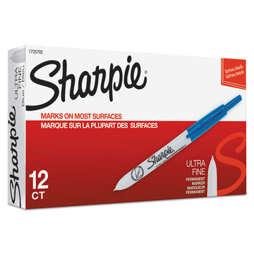 Sharpie® Retractable Permanent Marker, Extra-fine Needle Tip, Blue freeshipping - TVN Wholesale